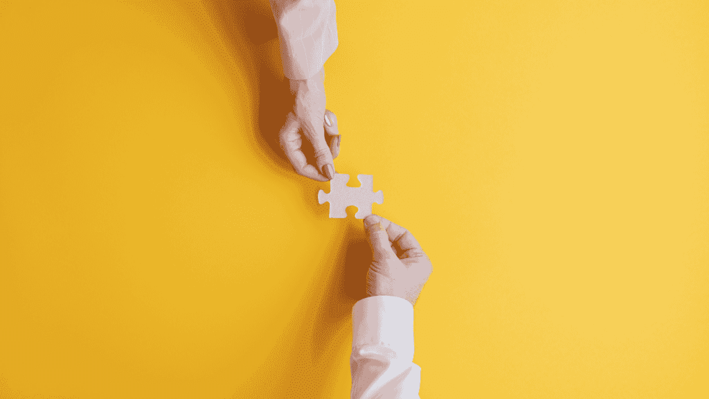 An image of a puzzle piece representing a start-up business being put together and created.