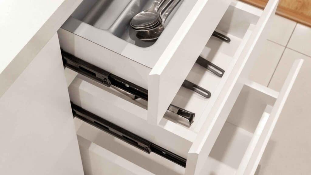 Drawer organizers for the kitchen to help organize and maximize space.
